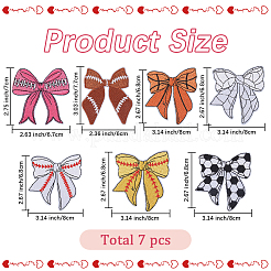 7 Stück 7 Stile Polyester-Stickerei-Aufnäher zum Aufbügeln auf Kleidung&nbsp;PATC-GF0001-63