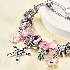 Bracelets à breloques en alliage émaillé avec perles européennes&nbsp;BJEW-F495-08P