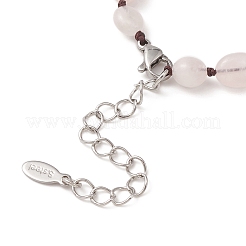 Collar con colgante de árbol de la vida de cuarzo rosa natural&nbsp;NJEW-JN04335-03