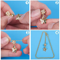 16 Stück 8 Stil Messing Micro Pave Zirkonia Eispickel Klemmbügel&nbsp;KK-FH0003-43
