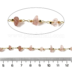 Handgemachte natürliche Erdbeerquarz-Chip-Perlenketten&nbsp;CHC-F020-10G-08