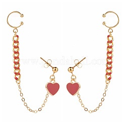 Pendiente colgante de esmalte de aleación de corazón para niña mujer&nbsp;EJEW-JE04606