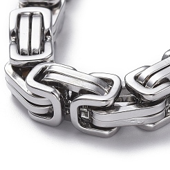 Bracciali unisex anti-ossidazione in acciaio inossidabile 201 con catena bizantina&nbsp;BJEW-L637-34D-P