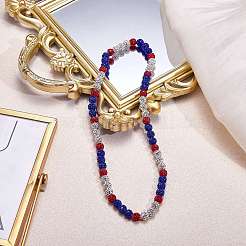 Collane di perline rotonde in argilla polimerica con strass&nbsp;NJEW-SW00049-02