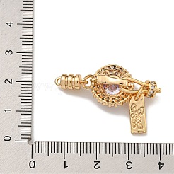 Messing Micro Pave klare Zirkonia Falte über Verschlüsse&nbsp;KK-U037-24G-02