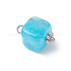 Gefärbte natürliche Achatwürfel-Charms&nbsp;PALLOY-JF03964