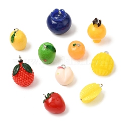 60 pendentif en résine opaque sur le thème des fruits&nbsp;AJEW-CJ0005-31