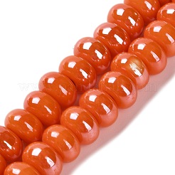 Perles rondelles en porcelaine émaillée&nbsp;PORC-Q001-01A