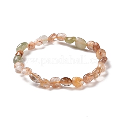 Bracciali elasticizzati con perle di quarzo rutilato naturale&nbsp;BJEW-K213-38