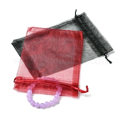 Sacs en organza pochettes de rangement pour bijoux faveur de mariage fête maille cordon cadeau&nbsp;OP-FS0001-04C
