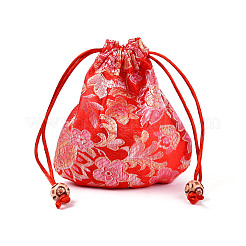 Chinesische Stickerei Satin Turnbeutel&nbsp;ABAG-N008-10x11-C01