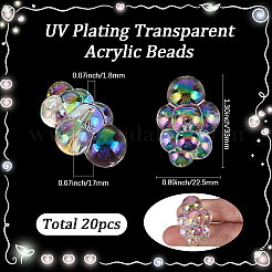 20 Stück transparente Acrylperlen mit UV-Beschichtung&nbsp;MACR-SC0002-55A