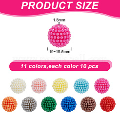 110 Stück 11 Farben ABS-Kunststoff-Imitationsperlen&nbsp;KY-AR0001-21