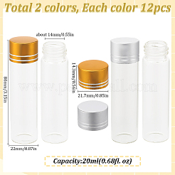 24 pz 2 colori bottiglie di vetro trasparente contenitori per perline&nbsp;CON-SC0001-13C-02
