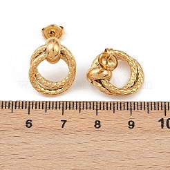 Boucles d'oreilles à tige texturées en acier inoxydable 304&nbsp;EJEW-P324-04G