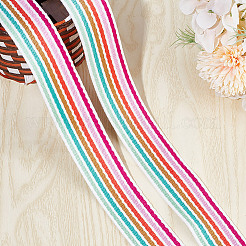 Ruban à rayures jacquard en polyester de 10 mètre&nbsp;DIY-DR0001-55D