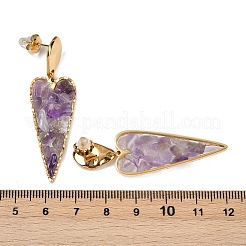 Orecchini pendenti a forma di cuore in acciaio inossidabile 304&nbsp;EJEW-Z096-01G-A02