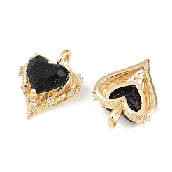 Pendenti in zirconi cubici trasparenti in micro pavè di ottone&nbsp;KK-H257-08B-G02