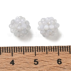 Perle intrecciate di agata blu naturale.&nbsp;GG-CBA2E9C-H01-02