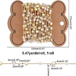 Catene a maglie in ottone e plastica ccb con imitazione perla da 5 m&nbsp;DIY-CA0002-07