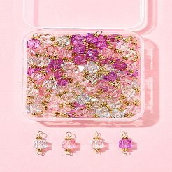 100 Stück klare facettierte Würfel-Verbindungsanhänger aus Acryl&nbsp;PALLOY-FS00042-01