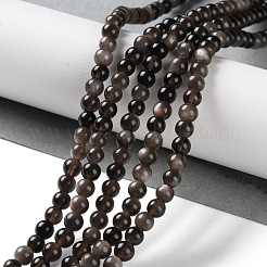 Natürliche silberne Obsidianperlenstränge&nbsp;G-S150-20A-4mm