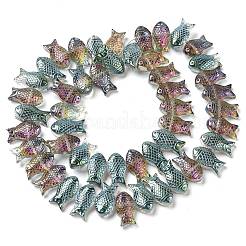 Chapelets de perles en verre transparent électrolytique&nbsp;EGLA-C007-06