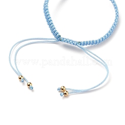 Fabbricazione di bracciali in cordoncino di poliestere intrecciato regolabile&nbsp;AJEW-JB00760-04