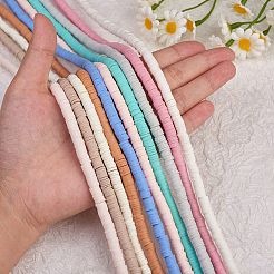 10 Strang 10 Farben flache runde handgemachte Polymer Clay Perlen&nbsp;CLAY-SZ0002-04A