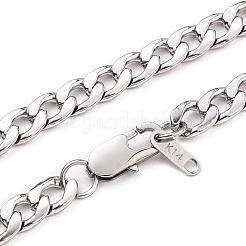 Collares de cadena de eslabones cubanos de acero inoxidable 304 para hombre que no se deslustran&nbsp;X-NJEW-JN03170-01