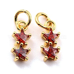 Breloques en laiton avec zircone cubique&nbsp;KK-A156-14G-RS