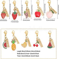 Colgante de aleación esmaltada con temática de frutas&nbsp;HJEW-CA0001-44