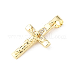 Ciondoli pasquali in ottone con micro pavé di zirconi cubici trasparenti&nbsp;KK-E799-05F-G