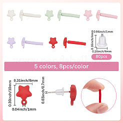 5 Farben Legierung Ohrstecker Zubehörse&nbsp;FIND-SP0005-60B