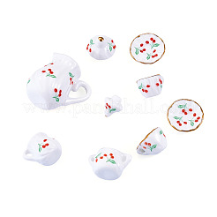 Mini-Keramik-Teesets mit Kirschmuster&nbsp;AJEW-TA0003-48