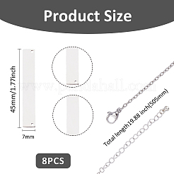 8 collier pendentif en acier inoxydable 304&nbsp;NJEW-FH0001-15P