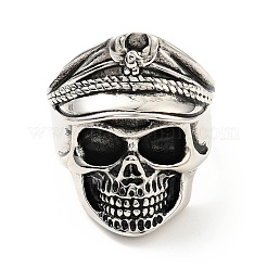 Anillo de dedo con calavera de acero inoxidable 316&nbsp;RJEW-C030-07C-AS