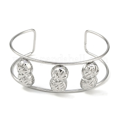Bracelets manchettes ouverts texturés larges en acier inoxydable 304 anti-ternissement&nbsp;BJEW-Q348-05P-08