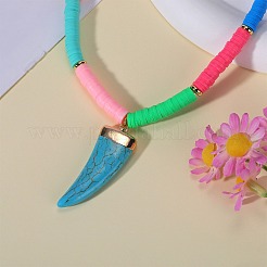 Handgemachte Heishi Perlen Anhänger Halsketten aus Polymer Clay&nbsp;NJEW-JN02817