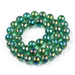 Chapelets de perles en verre transparent électrolytique&nbsp;GLAA-T032-T6mm-AB21