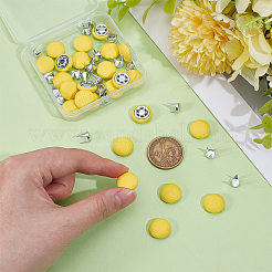 24 sachet de boutons à ongles plats et ronds en tissu&nbsp;BUTT-BC0001-21D