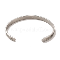 C-förmige geriffelte Manschettenarmbänder aus 201 Edelstahl&nbsp;STAS-G306-05P