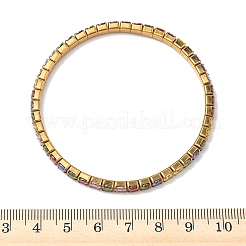 Tennisarmbänder aus Edelstahl 304 mit farbigen Zirkonia im Mikropavé-Fassung für Damen&nbsp;BJEW-G779-02G