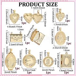 8 pièces 8 styles pendentifs médaillon en laiton&nbsp;KK-PH0014-92