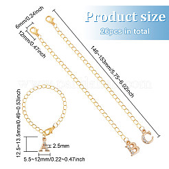 Decorazioni pendenti in strass in lega con lettera a~z&nbsp;HJEW-AB00369