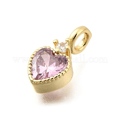 Messing ebnen Zirkonia Charms&nbsp;LS-KK-Q097-03A-G