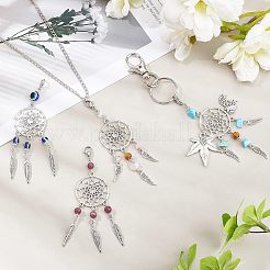 32 pièces 11 styles de style tibétain en alliage gros pendentifs&nbsp;HJEW-NB0001-23