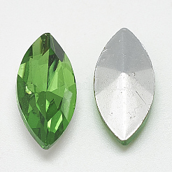Cabochons en verre avec strass de dos avec point&nbsp;RGLA-T083-5x10mm-20