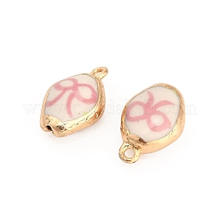 Porcelaine imprimée faite à la main avec pendentifs en laiton&nbsp;PR-CBAB520-13G