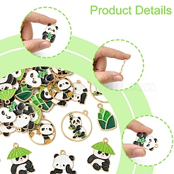 36 pz 9 stili panda tema ciondoli in lega smaltata&nbsp;ENAM-FS0002-31